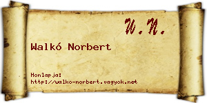Walkó Norbert névjegykártya