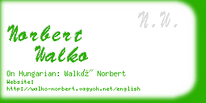 norbert walko business card